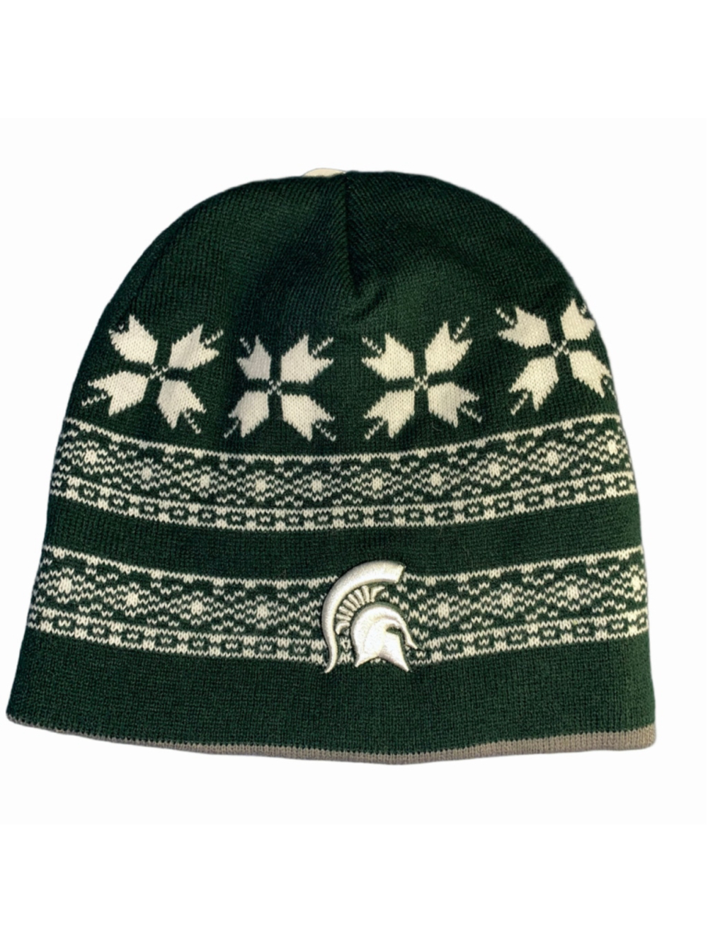 Men's Michigan State Spartans Knit Beanie Hat One Size Green White NWT